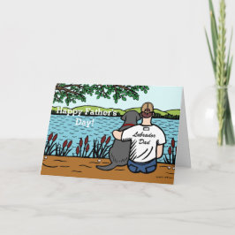 Schwarzes Labrador und Vater Karte