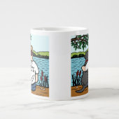Schwarzes Labrador und Vater Seeblick Jumbo-Tasse (Vorderseite)