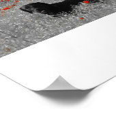 Schwarzes Labrador unter den Pappschildern Poster (Ecke)