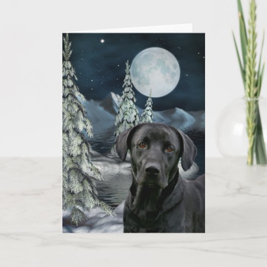 Schwarzes Labrador Weihnachten (Vorderseite)