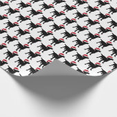 Schwarzes Labrador Weihnachten in der Weihnachtsma Geschenkpapier (Ecke)