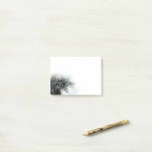 Schwarzes Labrador-Weihnachten Post-it Klebezettel (Auf Schreibtisch)