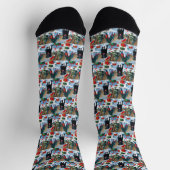 Schwarzes Labrador Weihnachtsfest Schneeszene Socken (Oben)