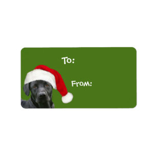 Schwarzes Labrador Weihnachtsgeschenk Adressaufkleber