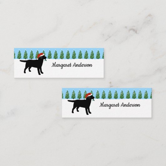 Schwarzes Labrador-Weihnachtssankt-Lesezeichen Mini Visitenkarte (Vorne/Hinten)