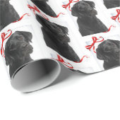 Schwarzes Labrador-Weihnachtsverpackungs-Papier Geschenkpapier (Rolleneckpunkt)