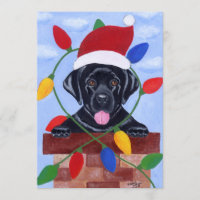 Schwarzes Labrador-Welpen-Sankt-Weihnachten