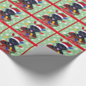 Schwarzes Labrador-Welpen-Weihnachten Sankt Geschenkpapier (Ecke)