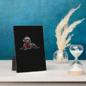 Schwarzes Labrador zu Weihnachten in Weihnachtsman Fotoplatte (Seite)