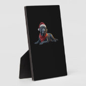 Schwarzes Labrador zu Weihnachten in Weihnachtsman Fotoplatte (Seite)