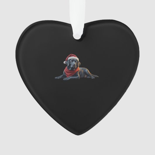 Schwarzes Labrador zu Weihnachten in Weihnachtsman Ornament (Vorderseite)