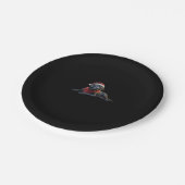 Schwarzes Labrador zu Weihnachten in Weihnachtsman Pappteller (Schrägansicht)