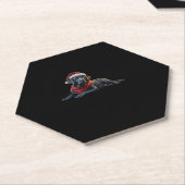 Schwarzes Labrador zu Weihnachten in Weihnachtsman Untersetzer (angewinkelt)