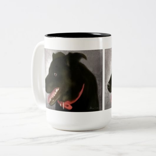 Schwarzes Labrador zwei tonte Tasse (Vorderseite Links)