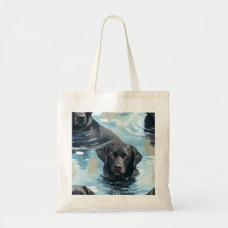 Schwarzes Labradormuster zum Schwimmen Tragetasche