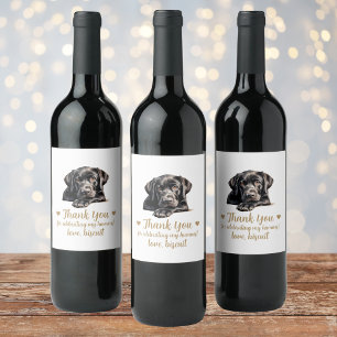 Schwarzes Labradors Hund Ich auch Hochzeit Wein Et Weinetikett