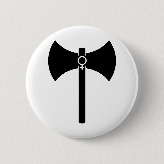 Schwarzes Labrys Button (Vorderseite)
