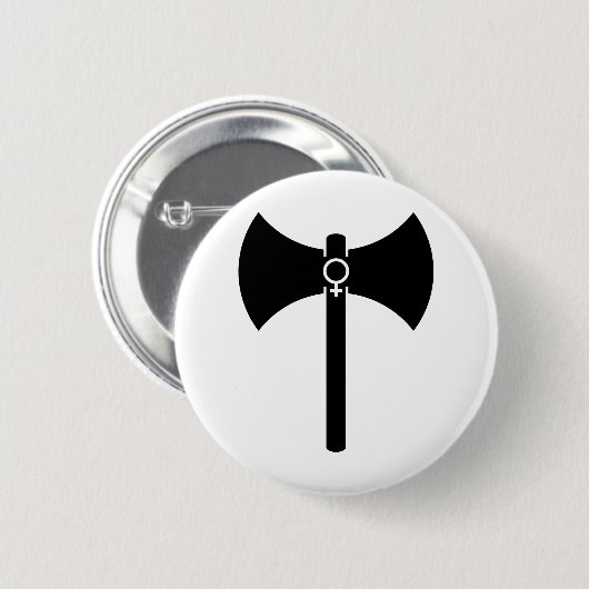 Schwarzes Labrys Button (Vorne & Hinten)