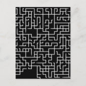 Schwarzes Labyrinth-Design Postkarte (Vorderseite)