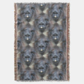 Schwarzes Lama-Gesicht Natur Kunstmuster Decke (Vorderseite Vertikal)