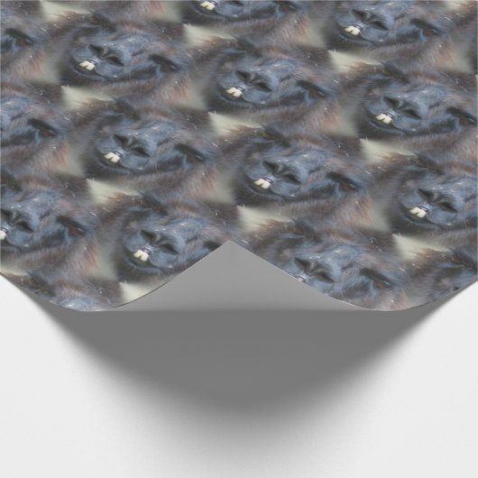 Schwarzes Lama-Gesicht Naturmuster Geschenkpapier (Ecke)