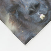 Schwarzes Lama-Gesicht Tiermuster Fleecedecke (Ecke)