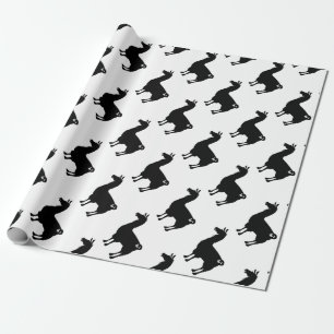 Schwarzes Lama-Packpapier Geschenkpapier
