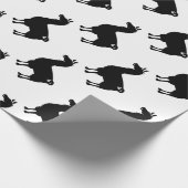 Schwarzes Lama-Packpapier Geschenkpapier (Ecke)
