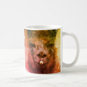 Schwarzes Lama Tier Kunst Personalisiert Kaffeetasse