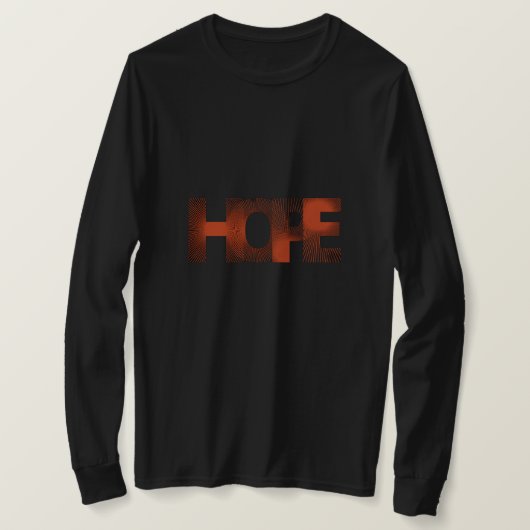 Schwarzes, langärmliges T-Shirt mit Hope-Design  (Design vorne)