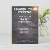 Schwarzes Laser-Umbau-Party laden ein Einladung (Stehend Vorderseite)