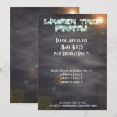 Schwarzes Laser-Umbau-Party laden ein Einladung (Vorne/Hinten)