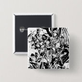 Schwarzes Laternen-Korps - Schwarzweiss Button (Vorne & Hinten)