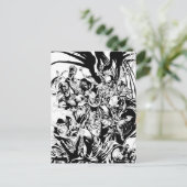 Schwarzes Laternenkorps - Schwarzweiß Postkarte (Stehend Vorderseite)