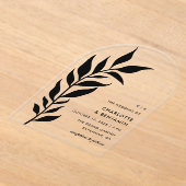 Schwarzes Leaf Arch Moderne Hochzeitsakrylus Acryleinladungen (Ablage )