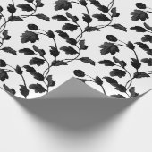 Schwarzes Leaf- und Steppkeil Geschenkpapier (Ecke)