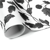 Schwarzes Leaf- und Steppkeil Geschenkpapier (Rolleneckpunkt)