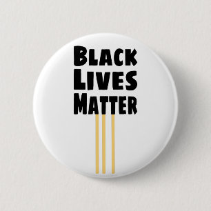 Schwarzes Leben Materie BLM drei gelbe Streifen Button