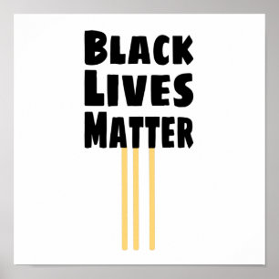 Schwarzes Leben Materie BLM drei gelbe Streifen Poster