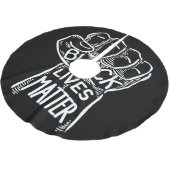 Schwarzes Leben Materie, Faust, Schwarzer Power, B Polyester Weihnachtsbaumdecke (Schrägansicht)