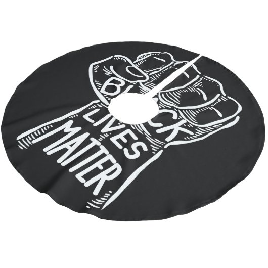 Schwarzes Leben Materie, Faust, Schwarzer Power, B Polyester Weihnachtsbaumdecke (Schrägansicht)