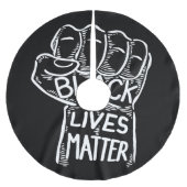 Schwarzes Leben Materie, Faust, Schwarzer Power, B Polyester Weihnachtsbaumdecke (Vorderseite)