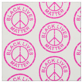 Schwarzes Leben Materie Friedenszeichen Rosa Stoff (Muster)