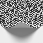 Schwarzes Leben Materie Schwarz-weißes Textmuster  Geschenkpapier (Ecke)