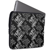 Schwarzes Leben Materie Schwarze gemischte Schrift Laptopschutzhülle (Vorne Rechts)