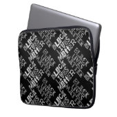 Schwarzes Leben Materie Schwarze gemischte Schrift Laptopschutzhülle (Vorderseite Links)