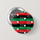 Schwarzes Leben Matter Panafrikanische Flagge Weiß Button (Vorne & Hinten)