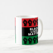 SCHWARZES LEBEN MUSS RASSISMUS GLEICHSTELLUNG BLM KAFFEETASSE (VorderseiteRechts)