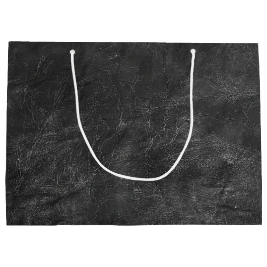 Schwarzes Leder Abstrakt Große Geschenktüte (Rückseite)