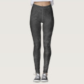 Schwarzes Leder Abstrakt Leggings (Vorderseite)